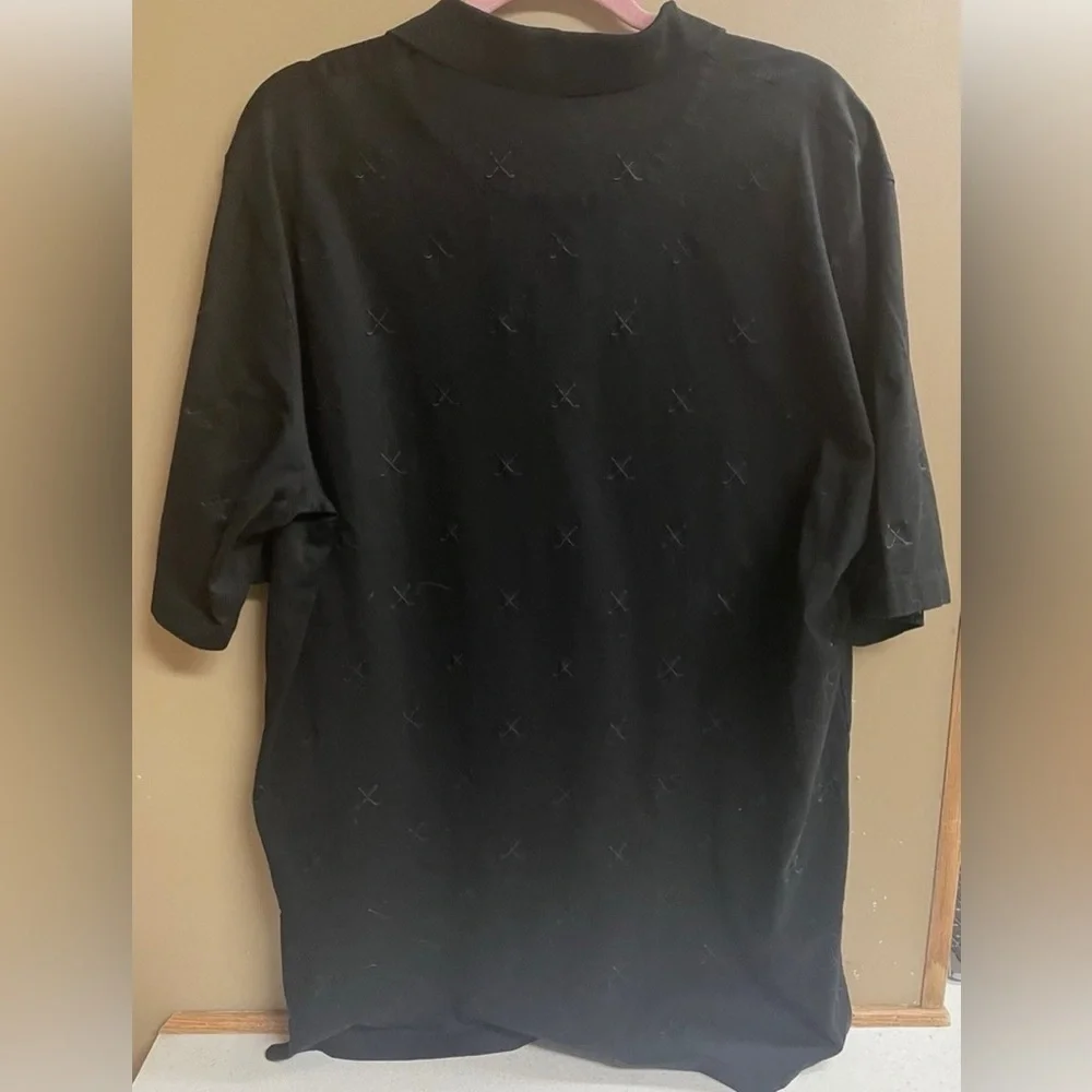 Ralph Lauren Black Polo with Subtle Pattern Golf Shirt